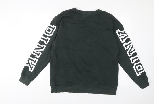 PINK Mens Green Cotton Pullover Sweatshirt Size M