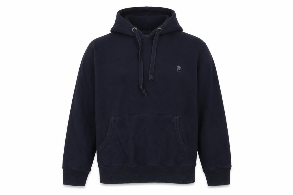 French Connection Mens Blue Cotton Pullover Hoodie Size L - Logo
