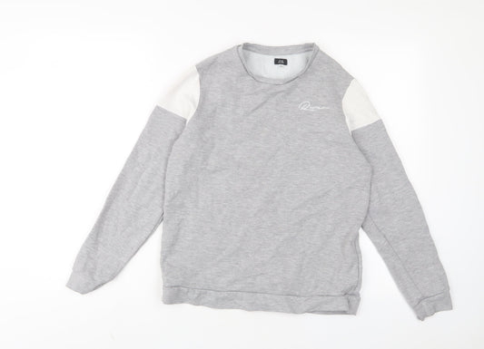 River Island Boys Grey Cotton Pullover Sweatshirt Size 13-14 Years Pullover