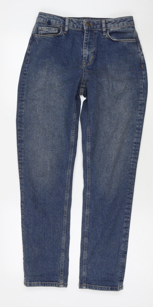 Crew Clothing Womens Blue Cotton Straight Jeans Size 8 L29 in Regular Zip