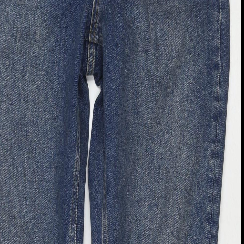 Crew Clothing Womens Blue Cotton Straight Jeans Size 8 L29 in Regular Zip