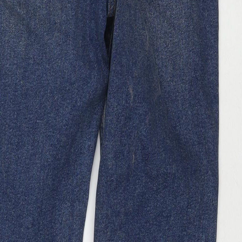 Crew Clothing Womens Blue Cotton Straight Jeans Size 8 L29 in Regular Zip