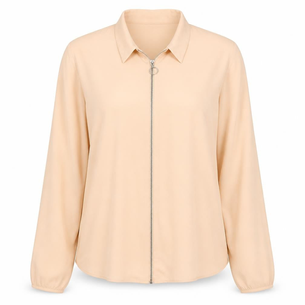 Marks and Spencer Womens Beige Polyester Basic Blouse Size 12 Collared