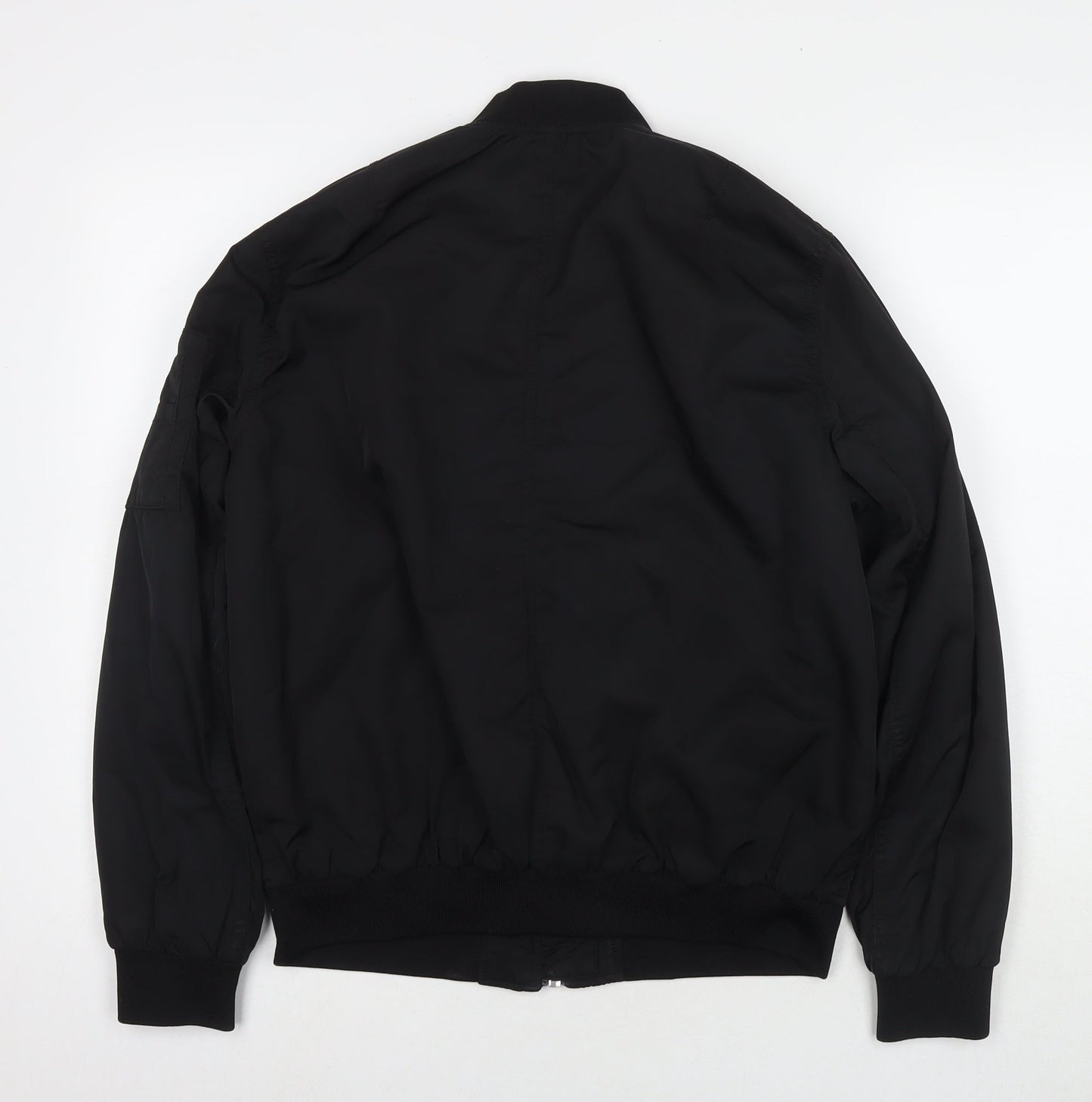 H&M Womens Black Bomber Jacket Jacket Size 8 Zip