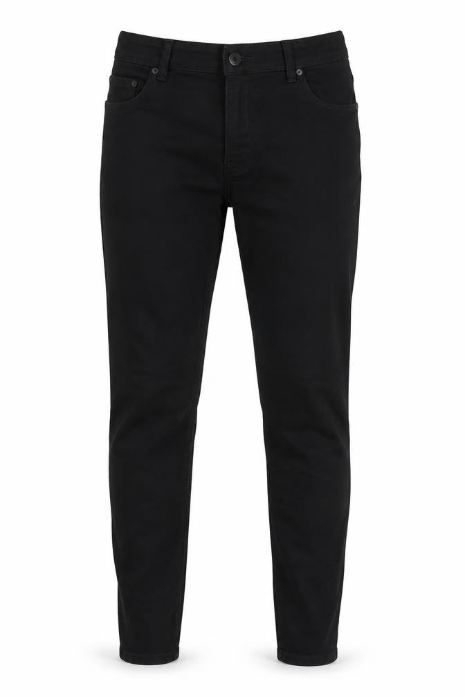 Dorothy Perkins Womens Black Cotton Blend Tapered Jeans Size 12 L32 in Regular Zip