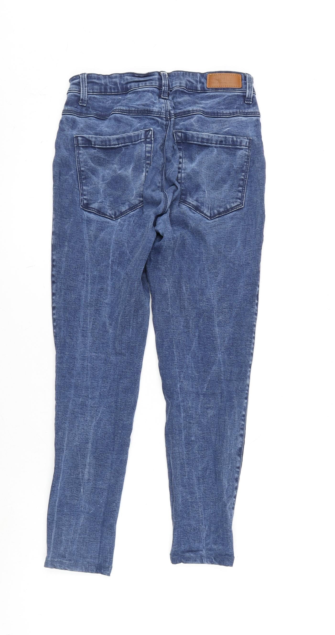 Only Womens Blue Cotton Blend Tapered Jeans Size 24 in L25 in Regular Zip