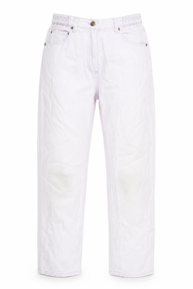 Front view of Mackays Pink Cotton Straight Jeans, size 12, 27-inch leg Regular Zip