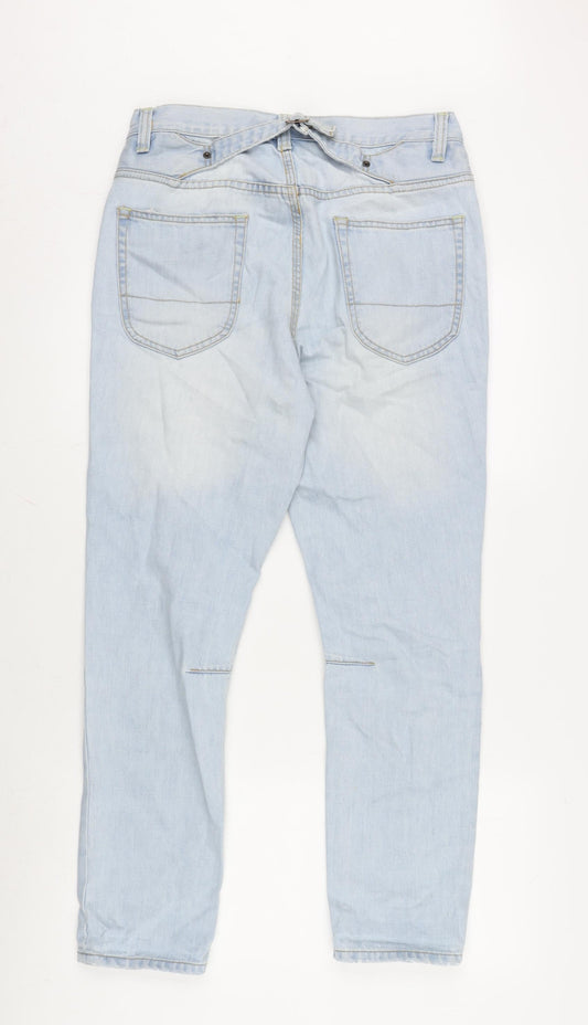 Topman Mens Blue Cotton Skinny Jeans Size 30 in L28 in Regular Button