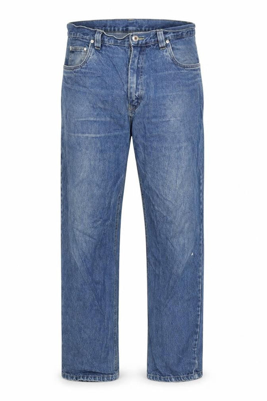 Edge Mens Blue Cotton Straight Jeans Size 34 in L30 in Regular Zip