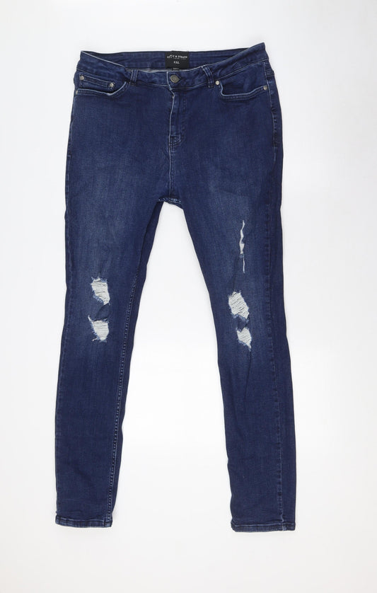 Supply&Demand Womens Blue Cotton Skinny Jeans Size 2XL L31 in Regular Zip