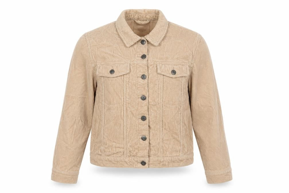 Jacoueline de Young Womens Beige Herringbone Jacket Size 10 Button