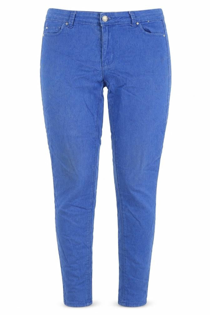 Front view of Denim Co women’s blue cotton jegging jeans, size UK 10, 32-inch leg regular zip