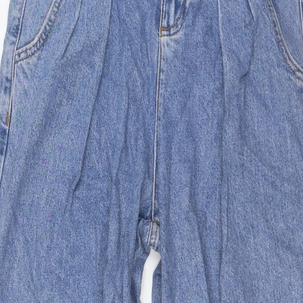 Stradivarius Womens Blue Cotton Mom Jeans Size 6 L28 in Regular Button - High Waist