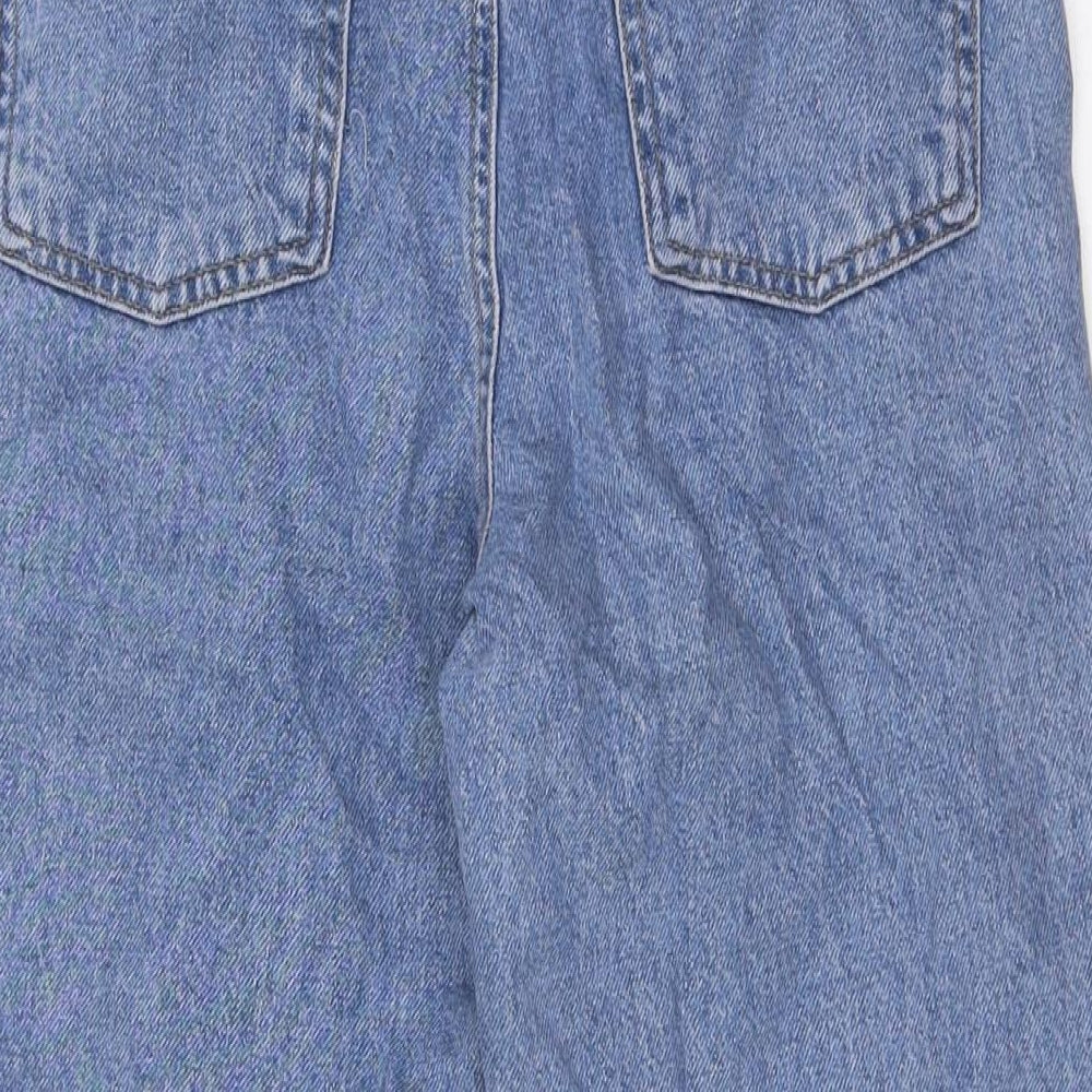 Stradivarius Womens Blue Cotton Mom Jeans Size 6 L28 in Regular Button - High Waist