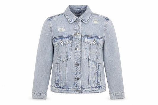 Marks & Spencer Womens Blue Jacket Size 10 Button - Distressed
