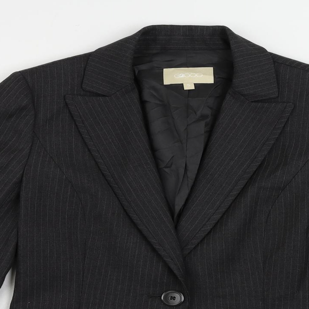 G2000 Womens Grey Striped Jacket Blazer Size XS Button