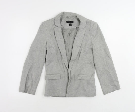 New Look Womens Grey Jacket Blazer Size 6 - Open