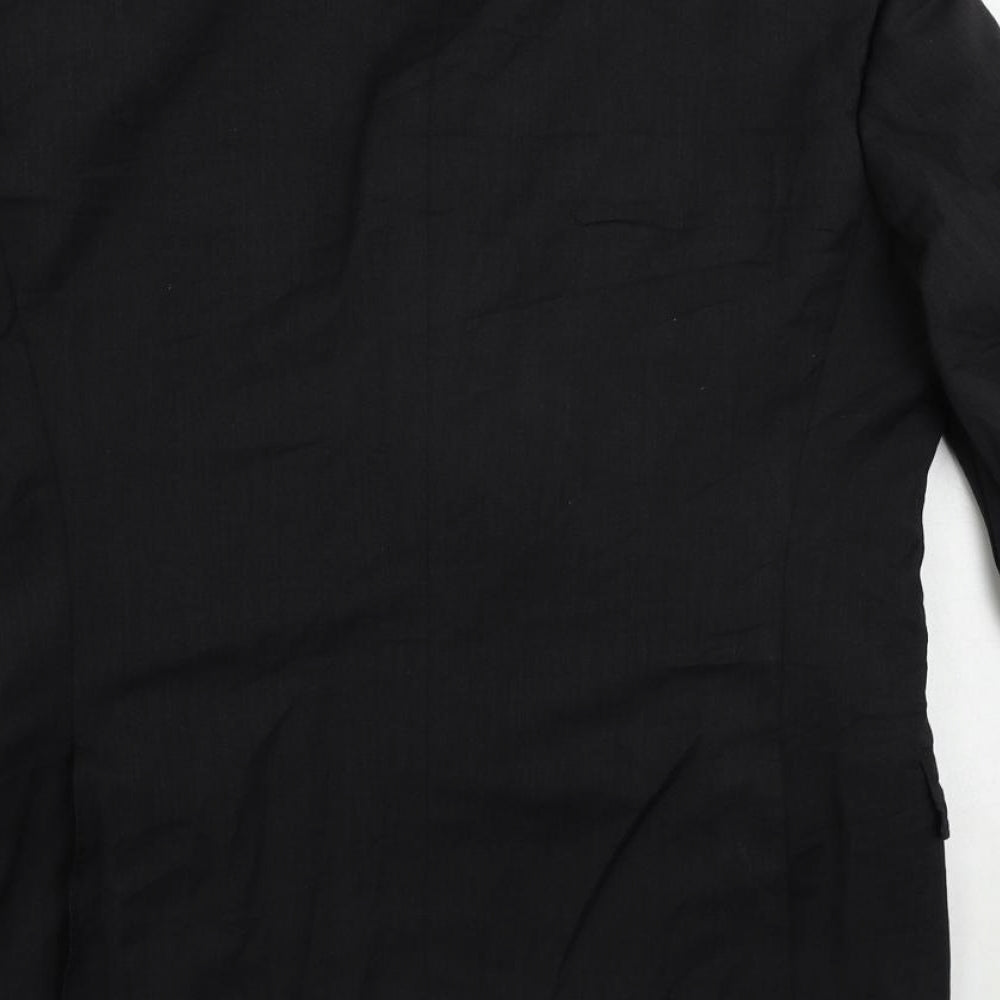 Super 110 Suit Supply Mens Black Wool Jacket Suit Jacket Size 36 Regular
