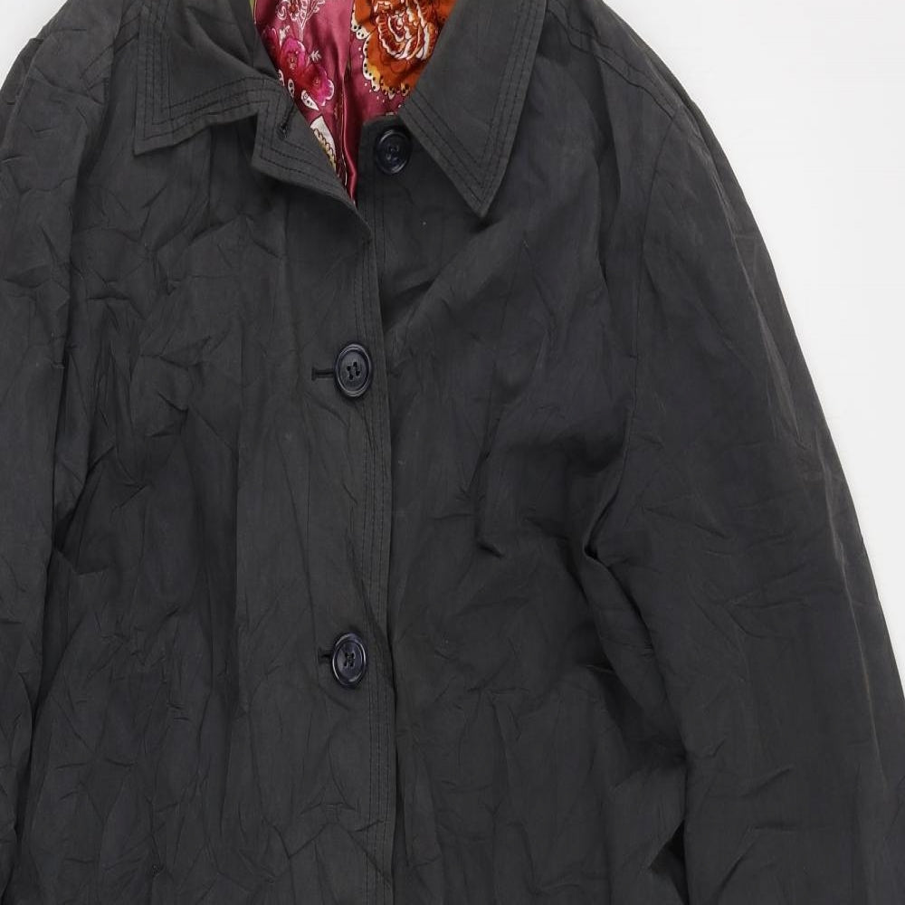 Monsoon Womens Grey Overcoat Coat Size 12 Button