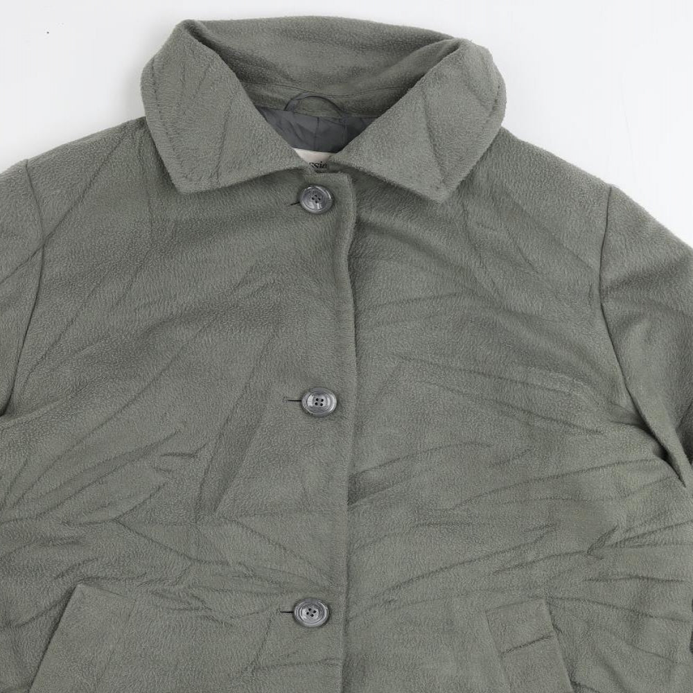 Marks and Spencer Womens Grey Overcoat Coat Size 18 Button