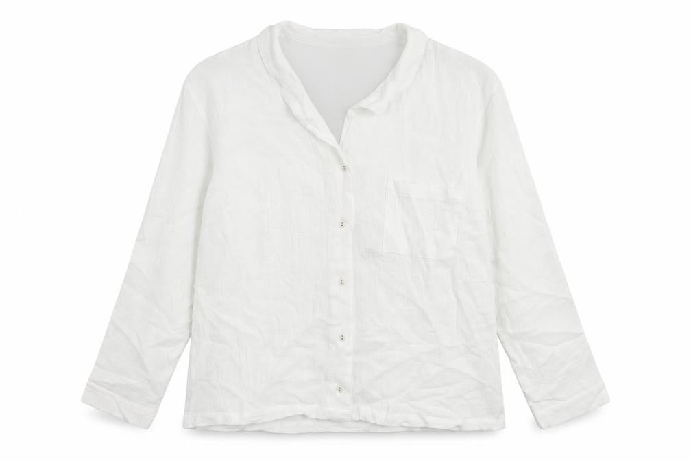 Marks and Spencer Womens White Camel Basic Button-Up Size 14 Collared