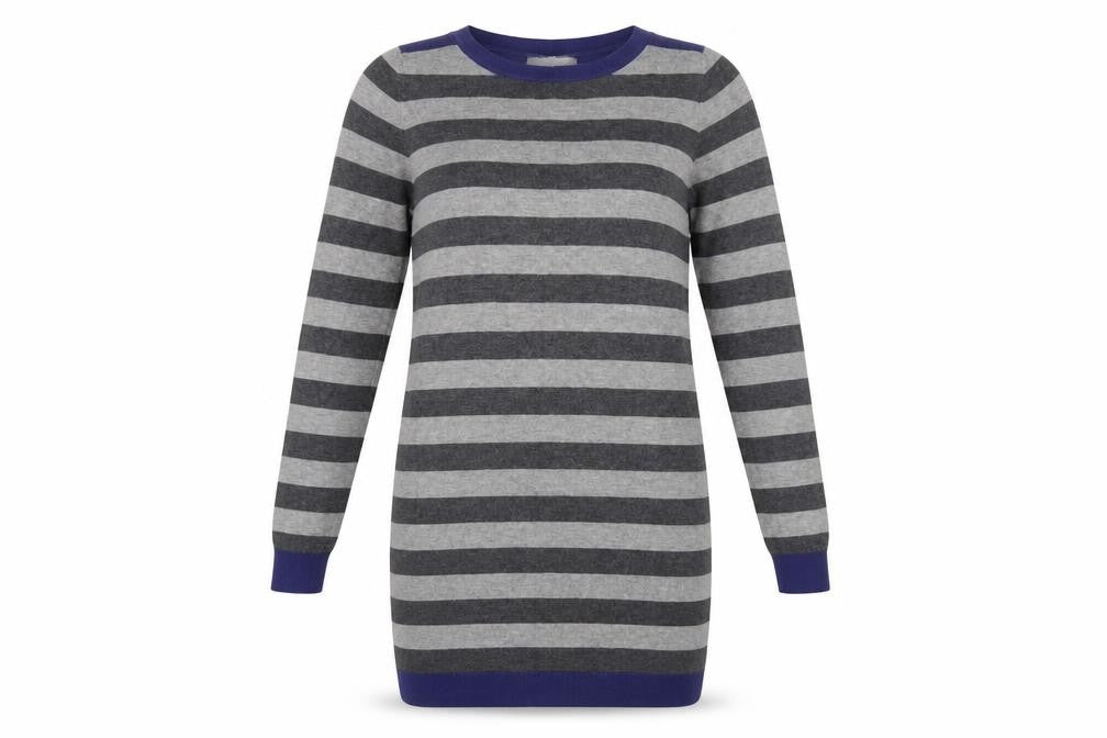 Marks and Spencer Womens Grey Viscose Bodycon Size 10 Round Neck Pullover