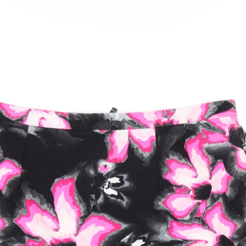 River Island Womens Multicoloured Floral Cotton A-Line Skirt Size 16 Zip