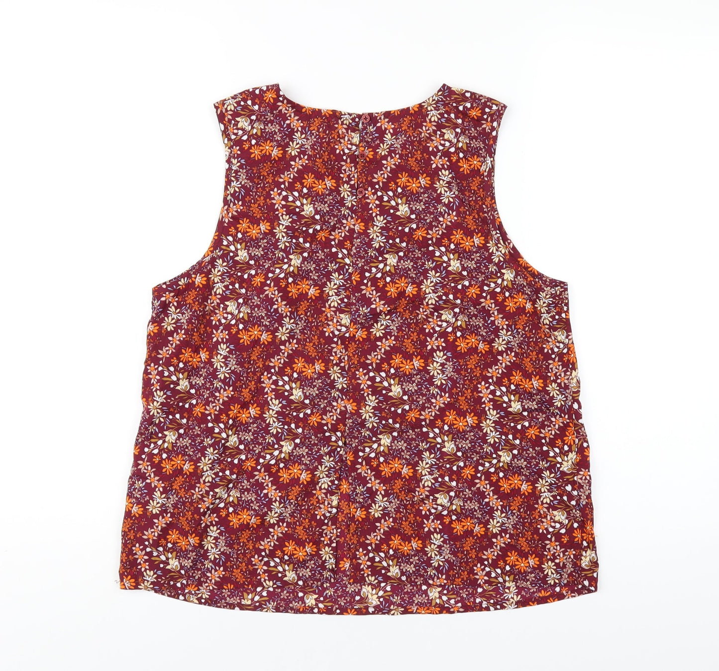 New Look Womens Multicoloured Floral Polyester Basic Tank Size 12 Round Neck
