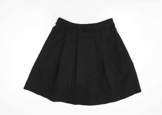 Motel Womens Black Polyester Skater Skirt Size S Zip