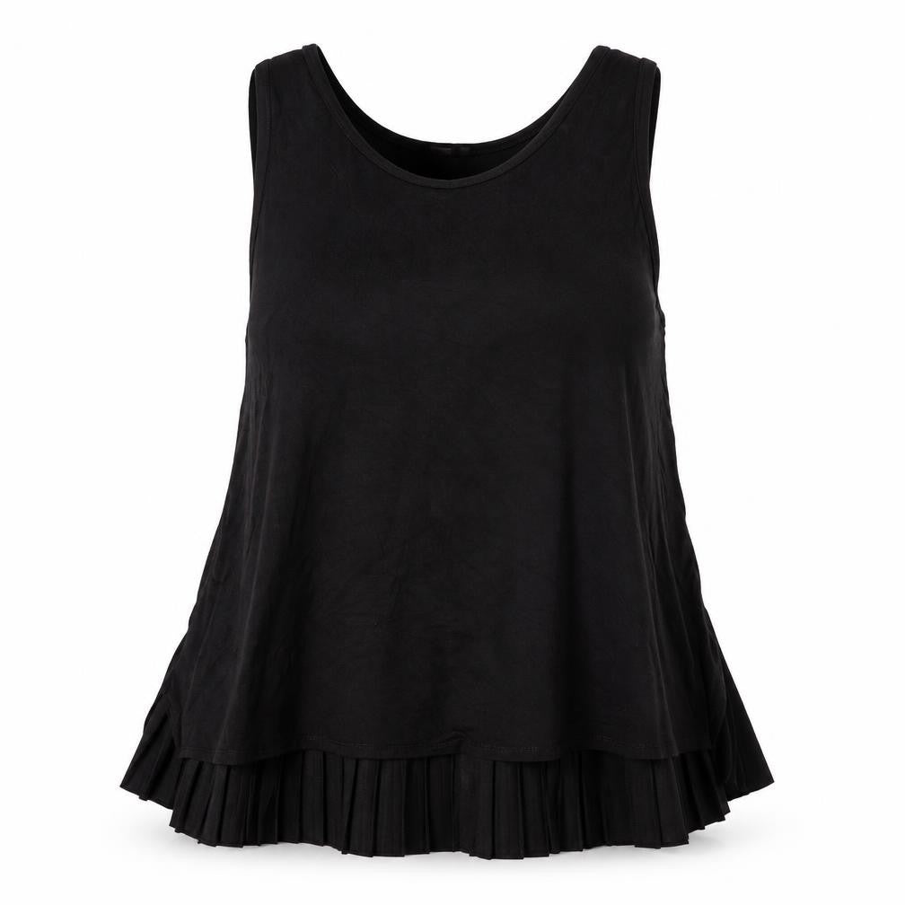 ecru Womens Black Polyester Basic T-Shirt Size L Round Neck