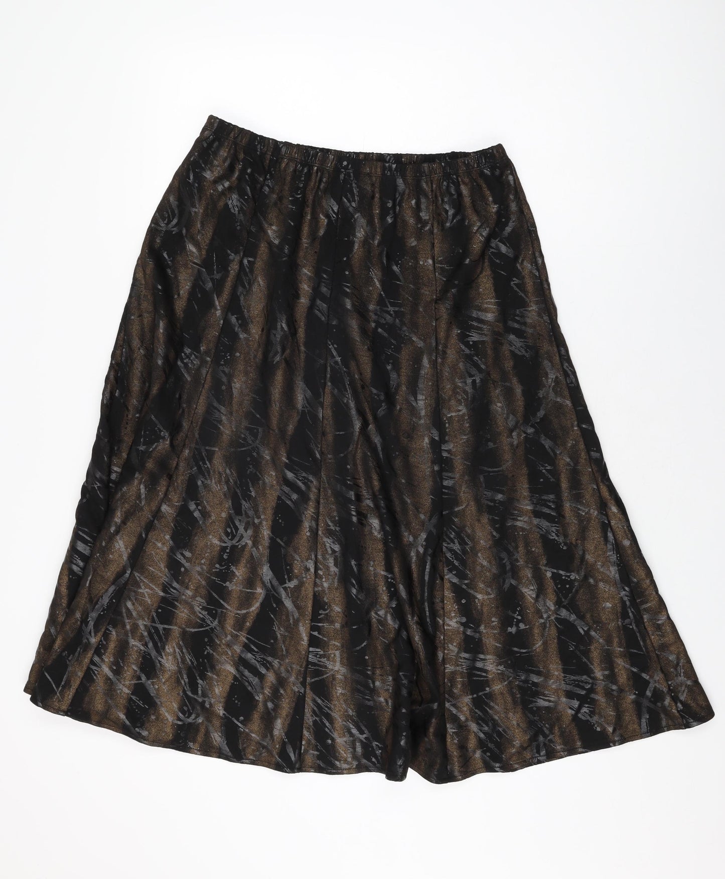 Noni B Womens Black Geometric Polyester Swing Skirt Size M