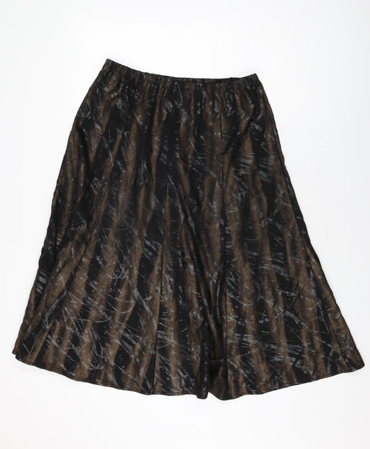 Noni B Womens Black Geometric Polyester Swing Skirt Size M