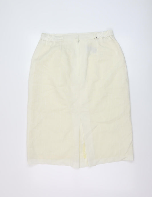 Fiorella Womens Ivory Polyester Straight & Pencil Skirt Size 16 Zip