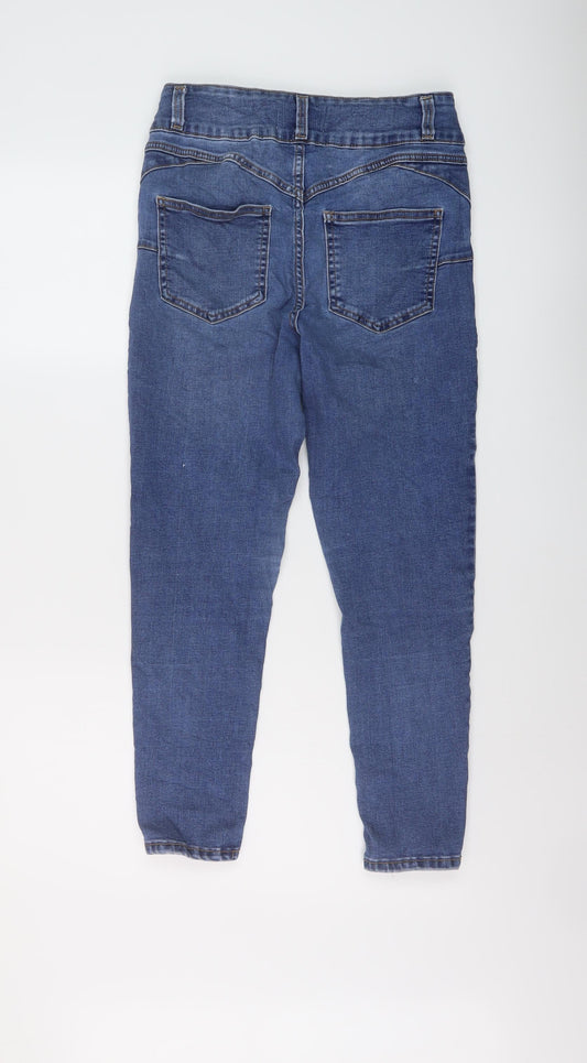 New Look Womens Black Cotton Skinny Jeans Size 12 L25 in Regular Button