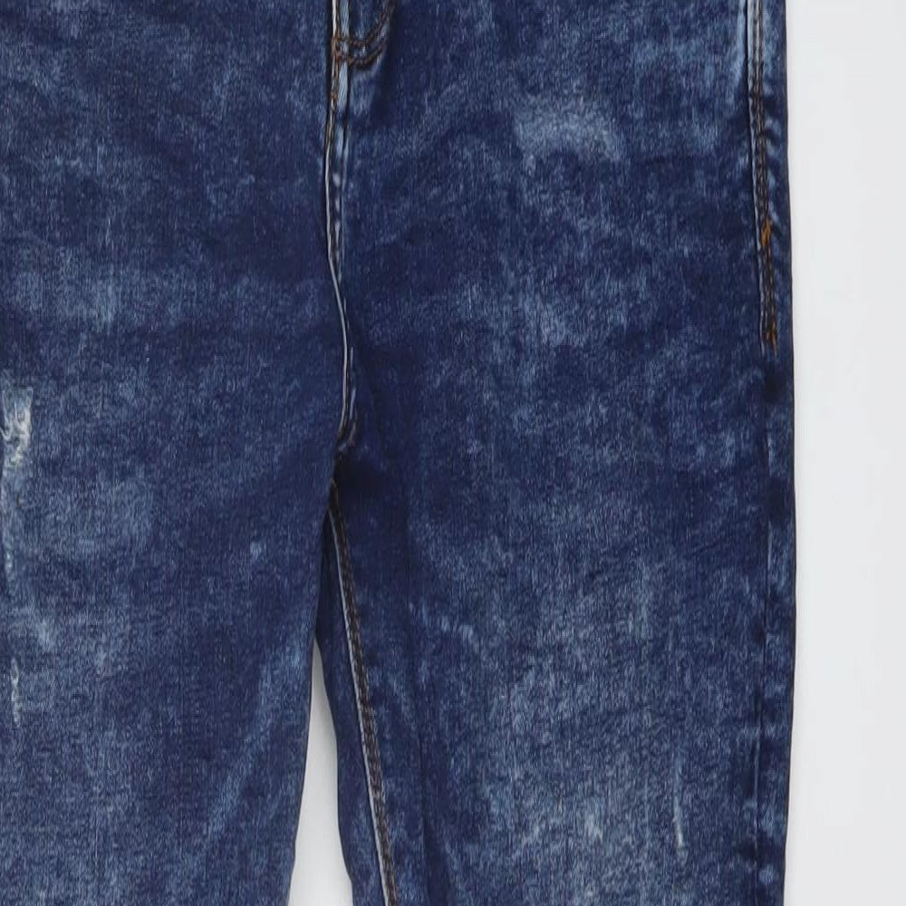 Pull&Bear Mens Blue Cotton Skinny Jeans Size 30 in L26 in Regular Button