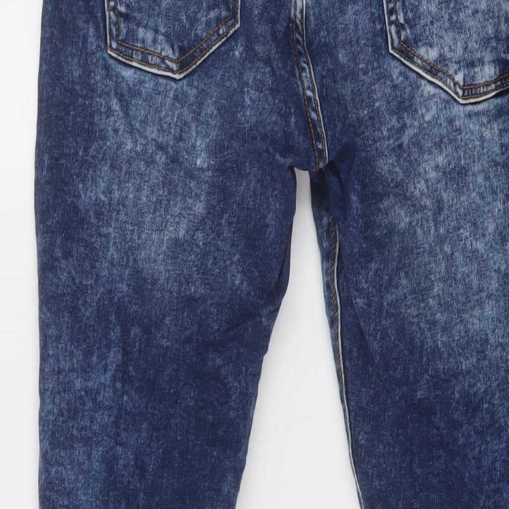 Pull&Bear Mens Blue Cotton Skinny Jeans Size 30 in L26 in Regular Button