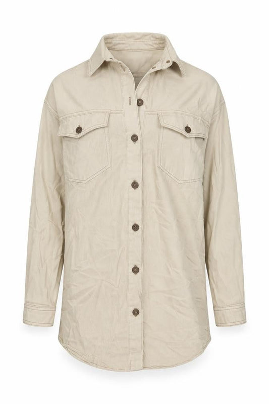 Topshop Womens Beige Jacket Size 14 Button