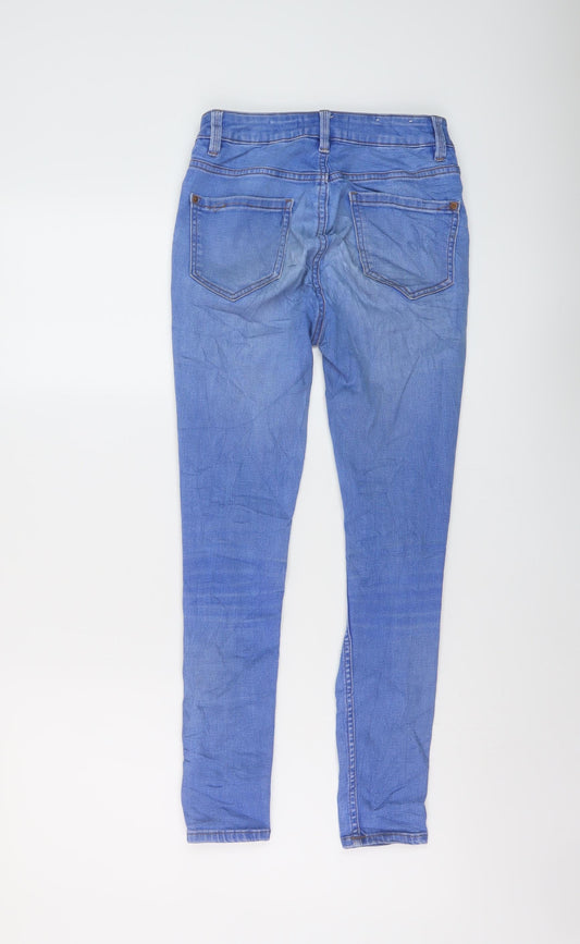 New Look Womens Blue Cotton Skinny Jeans Size 10 L25 in Regular Button