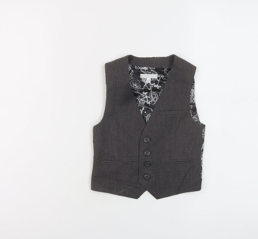 RJR.John Rocha Boys Grey Jacket Waistcoat Size 6 Years Button