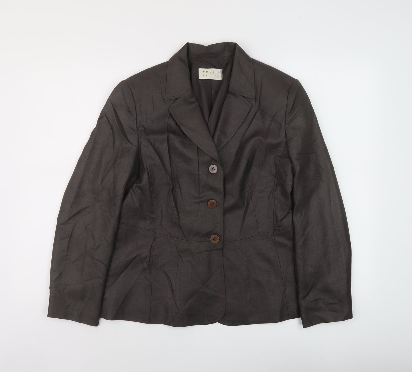Precis Womens Brown Jacket Size 12 Button