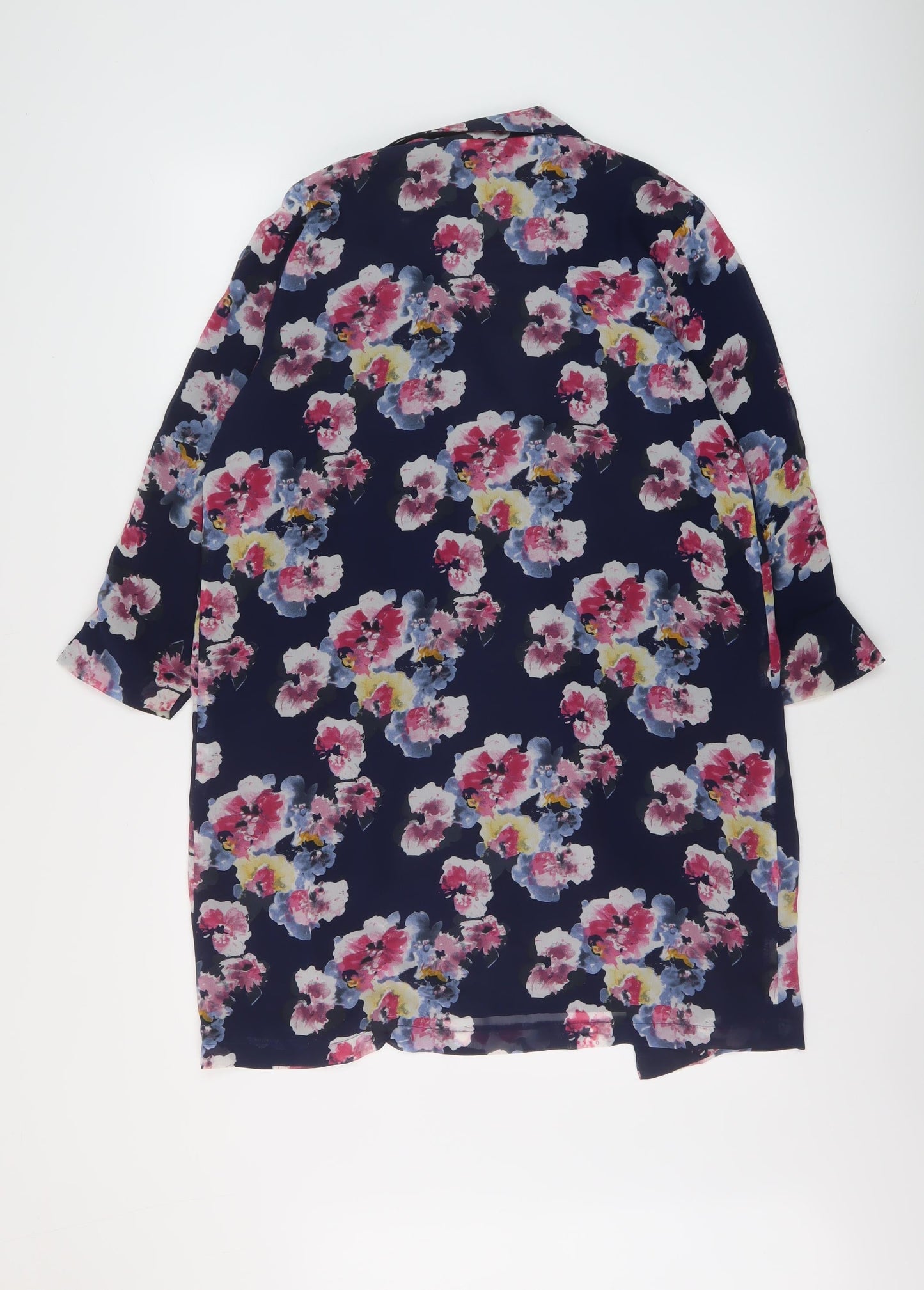 Sans Souci Womens Blue Floral Jacket Size M