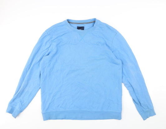 Crew Clothing Mens Blue Cotton Pullover Sweatshirt Size 2XL - Logo