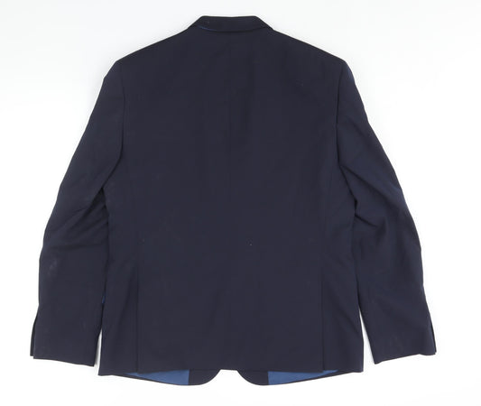 Marks and Spencer Mens Blue Wool Jacket Suit Jacket Size 44 Regular