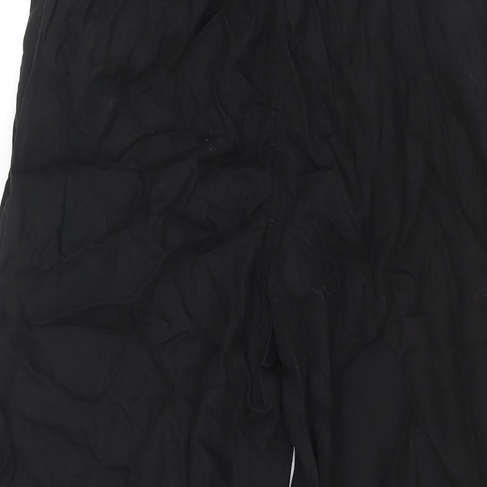 Zara Womens Black Lyocell Cropped Trousers Size S L22 in Regular Zip - Belted