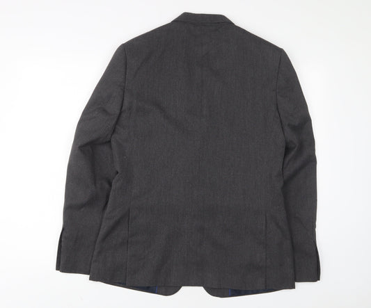 Marks and Spencer Mens Grey Polyester Jacket Suit Jacket Size 38 Regular - Inside pockets
