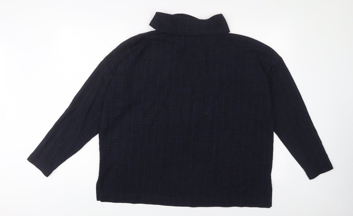 NEXT Womens Blue Plaid Polyester Pullover Sweatshirt Size 20 Pullover