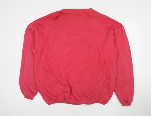 Somers Womens Pink Cotton Pullover Sweatshirt Size L Pullover - Universal Studios Florida Fred Flintstone
