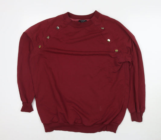 JD Williams Womens Red Cotton Pullover Sweatshirt Size 16 Pullover