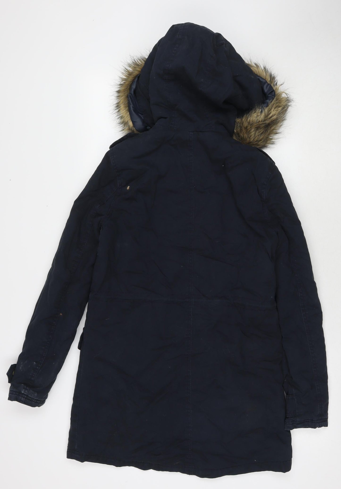 New Look Womens Blue Parka Jacket Size 6 Zip