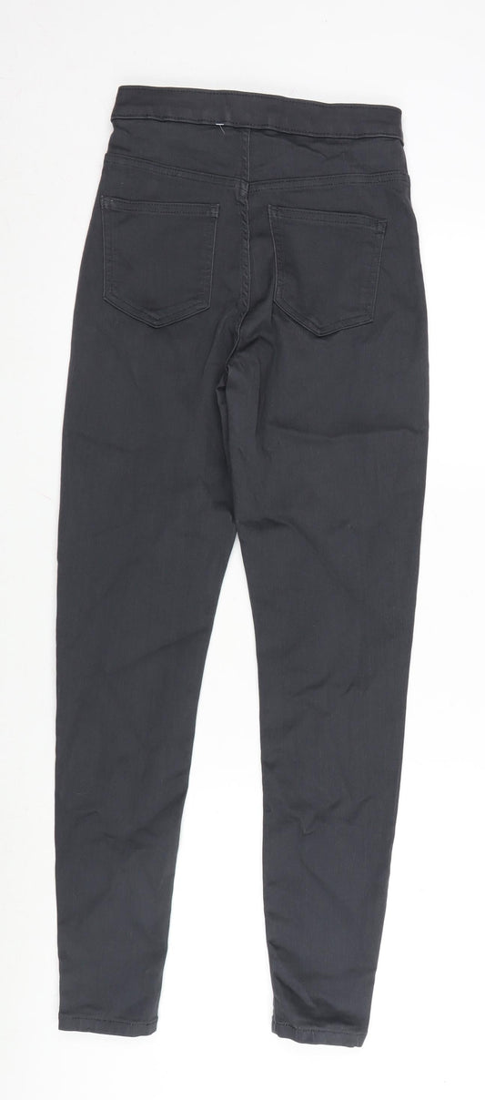 Marks and Spencer Womens Grey Cotton Blend Skinny Jeans Size 8 L29 in Regular Zip